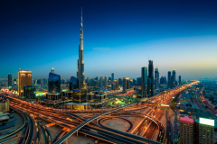 Amazing night dubai downtown skyline, Dubai, United Arab Emirates